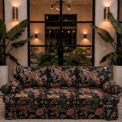 Rare Designer Statement Sofa – Chinoiserie-inspired Botanical Design -Excellent Condition