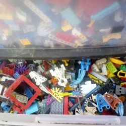 3 Plastic Bins Full Of Legos 