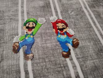 Mario & Luigi Perler Fuse Beads Handmade Art