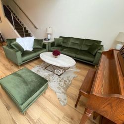 Living Room Furniture Green Color Sofa, Loveseat, Chair, Ottoman Color Options 