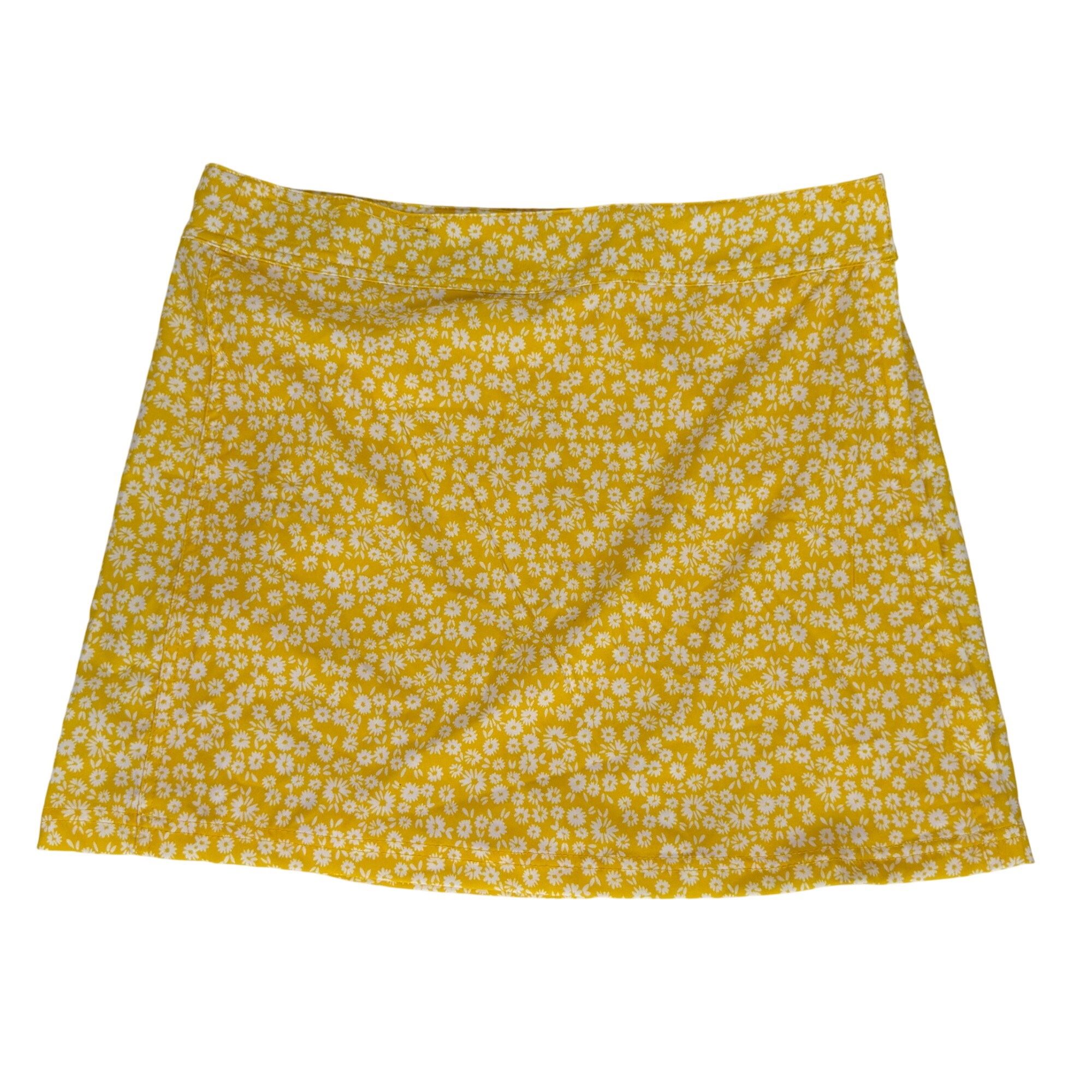 Rip Skirt Hawaii Women's Floral Wrap Skirt Size M Yellow