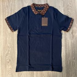 New With Tag Louis Vuitton Navy Blue Small Size Man Polo T-shirt 