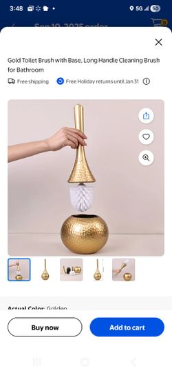 Gold Toilet Brush With Base