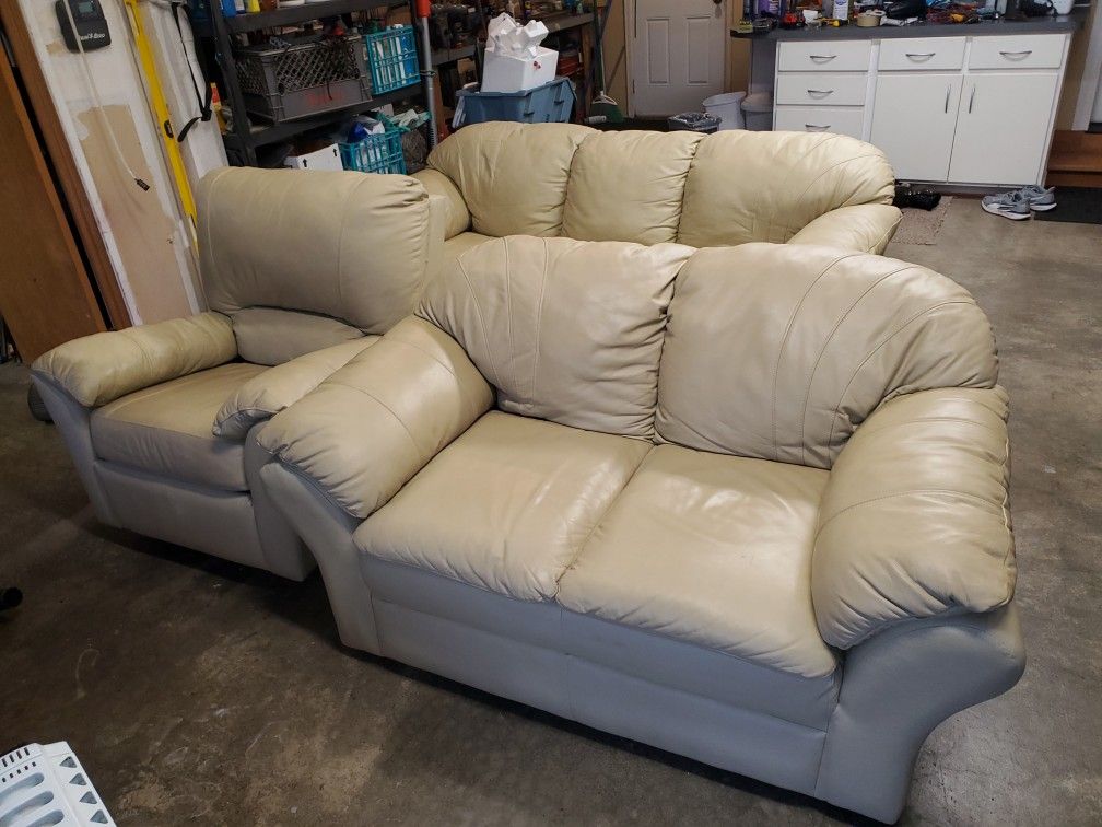 Leather Couch, Love Seat And Recliner