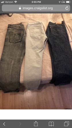 Levi and H&M’s slim light grey jeans
