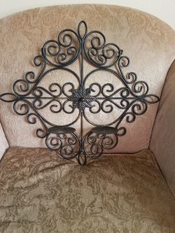 Wrought Rod Iron Wall Candle Holder