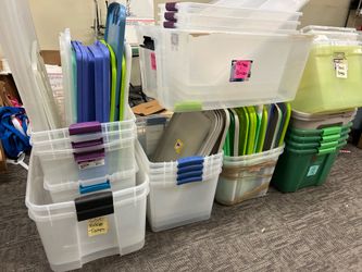 Plastic storage bins