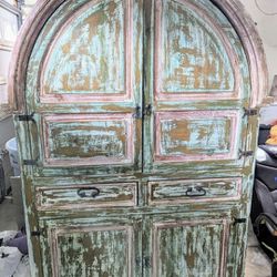 Antique Wooden Armoire Dresser. 