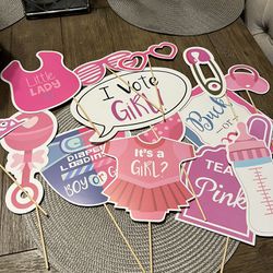 Baby Shower (Girl) Photo Booth Props 