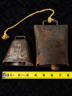 Authentic Americana! – 2-Piece Instant Collection of Antique Primitive Iron Cowbells