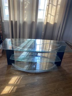 Gorgeous Glass Tv Stand With Shelf