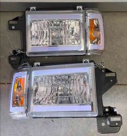 87-91 Ford F150 F250 F350 87-91 Bronco LED DRL Headlights Luces Micas Calaveras Faros Faroles Focos