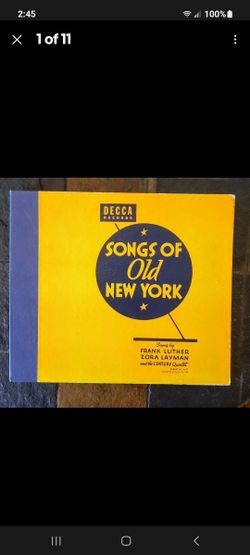 Songs Of OLD New York Decca Records 1948 (4) Record Set