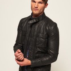 Superdry Leather Four Pocket Jacket (S)