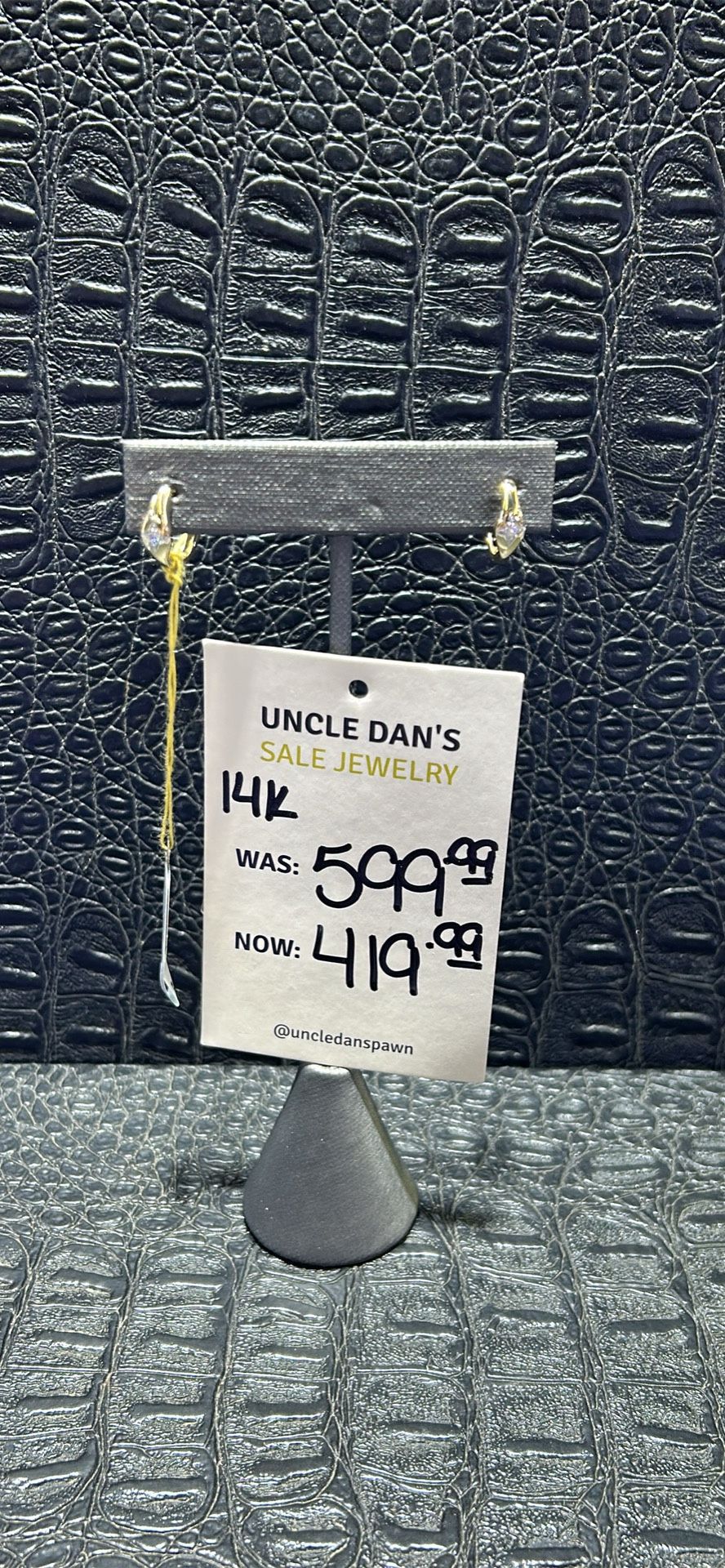 14k Diamond Hoop Earrings 