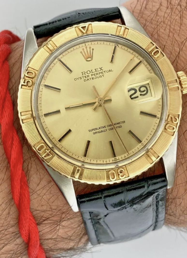 Rolex Datejust 36mm #1625 Thunderbird 18k Yellow Gold Vintage Turn O Graph Auto