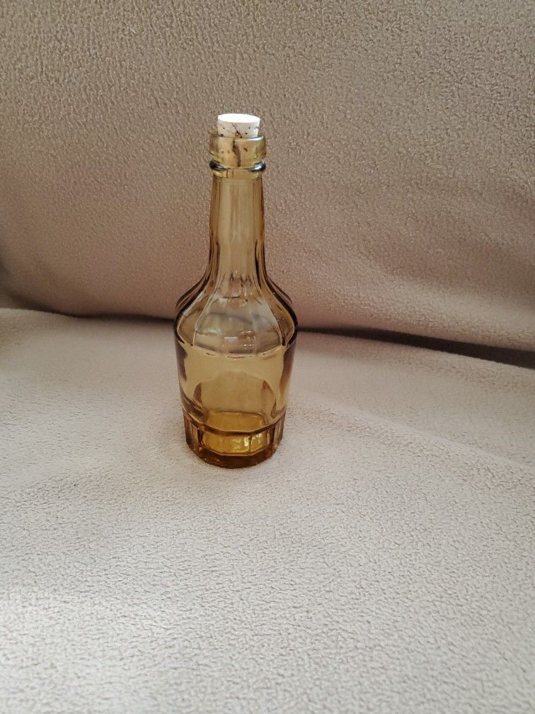 Vintage 6" Wheaton Amber Glass Bottle