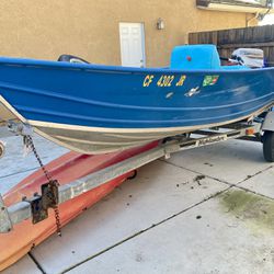12’ Aluminum Trailered Boat with 8hp Motor