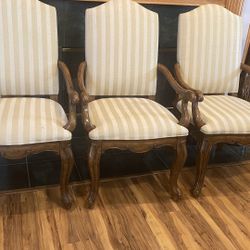 3 Antiguos Asientos De Madera Buena 