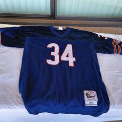 Chicago Bears Adult #34 Walter Peyton Navy Blue/White/Orange Size 54 Mitchell & Hess Jersey 