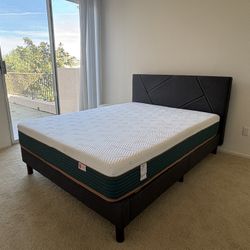 Queen Size Bed, Frame and mattress 