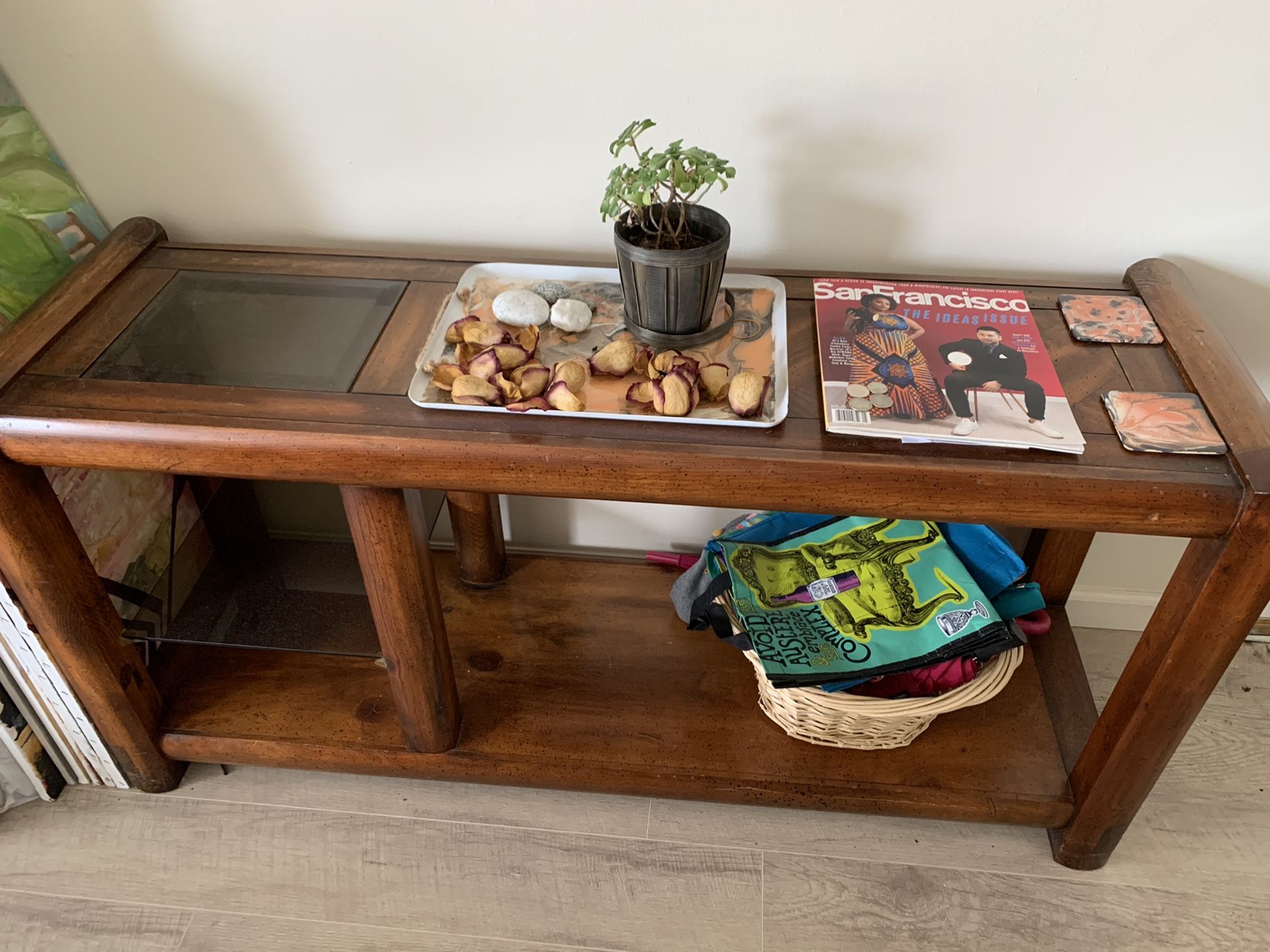 Wooden Table for Entertainment Center or Entryway