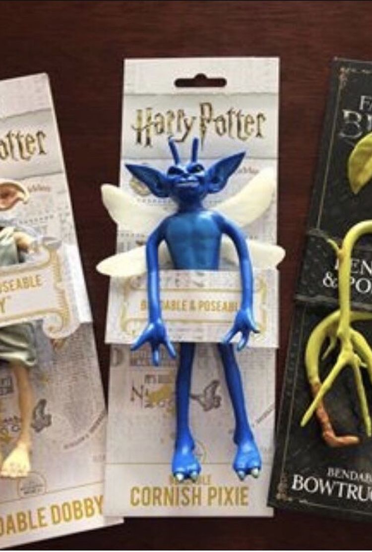 Harry Potter Bendable Figure Dobby Bowtruckle Cornish Pixie Noble Collection, great for collectors never used NEW