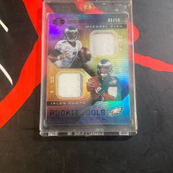 Dual Patch Of Michael Vick And Jalen Hearts Rookie Seasons Numbered 40/50