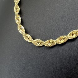 10kt Gold Hollow Rope Necklace 22” 5.3mm 12.10grams 155305 1