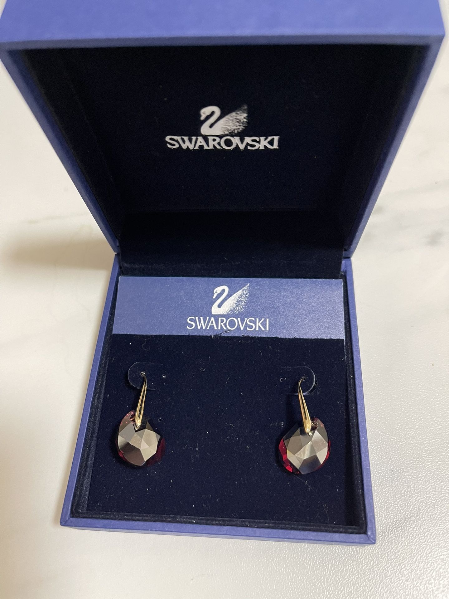 Swarovski Red Crystal Drop Pierced Earrings #1032280