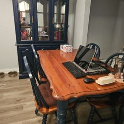 Kitchen Table With Matching Cabinet.