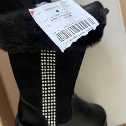 Black Boots With Bling. 6M Youth Size. NWT $8