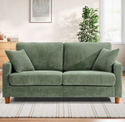 2 Seater Green Corduroy Sofa - New In Box