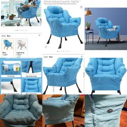 ZolooHome Living Room Chair - Modern Fabric Lazy Chair - Soft Accent Contemporary Lounge Chair- New