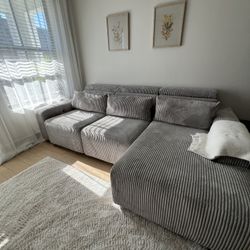 El Dorado Sofa Modern Large Gray Queen Sofa Bed Like New Moving Sale