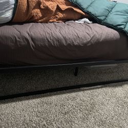 King size black metal bed frame lightly used