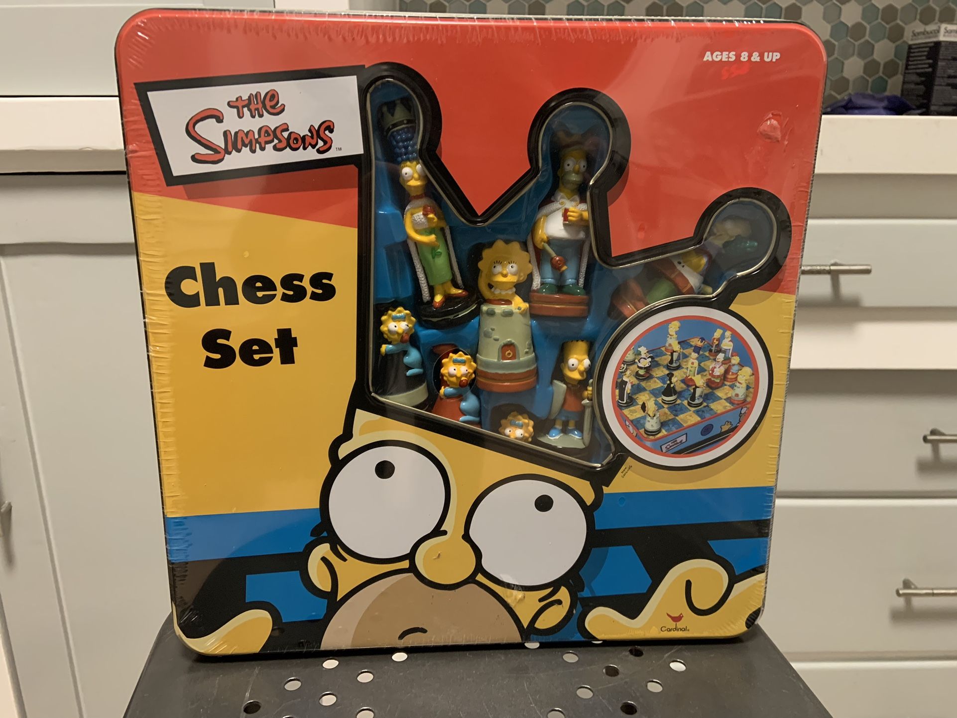 Simpsons Chess Set with Laminated fold-up playing board