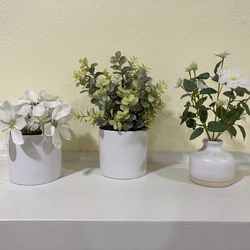 Potted Faux Plant, Tabletop Arrangement [single or Set Of 3]