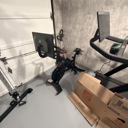 Bike plus rack leg machine cable machine