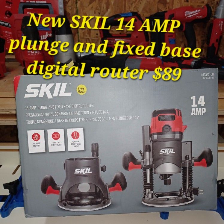 New Skill Plunge And Fix Base Digital Router