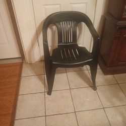Black Plastic Patio Chair 