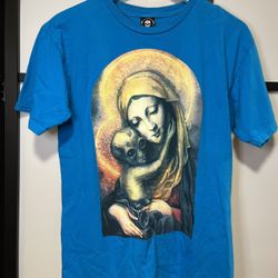 Flying Coffin Blue Men's Size Medium  T-Shirt Alien and Mary Nephilim Redux