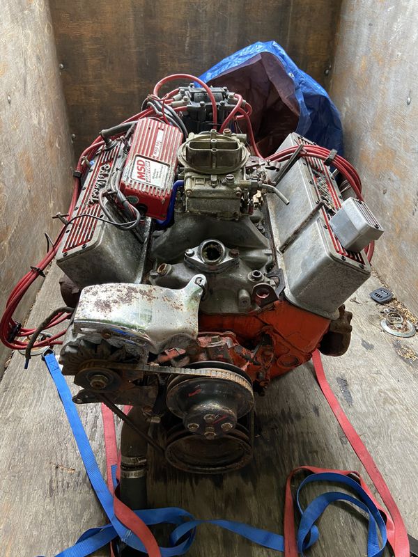 Sbc 350 4 bolt block with camel hump heads for Sale in ...