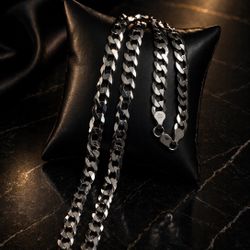 925 Sterling Silver Men’s Cuban Link Chain Necklace Size 22” / 7MM