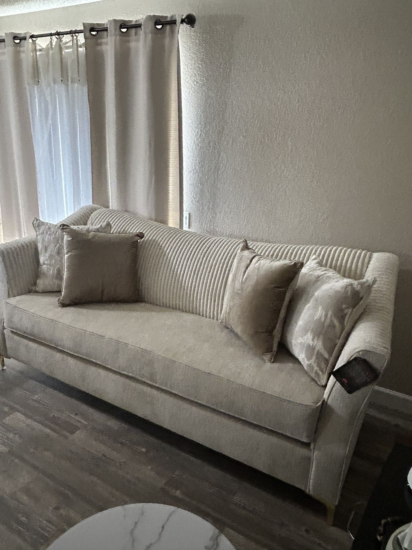 Couches set sofas and coffee table plus end table and console table