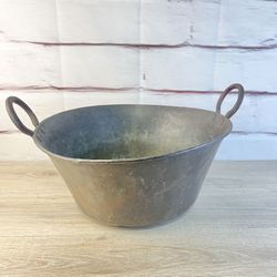 Antique Primitive Hammered Metal Pot