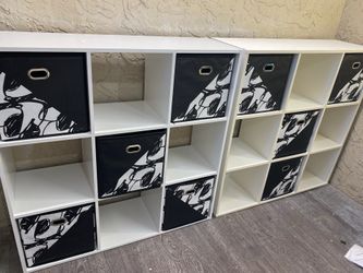 Nine Cube Office Storage Shelf with Fabric Bins - Local Delivery  Available - See My Other Items 😎