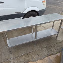 Table, Stainless work bench 72x18x35