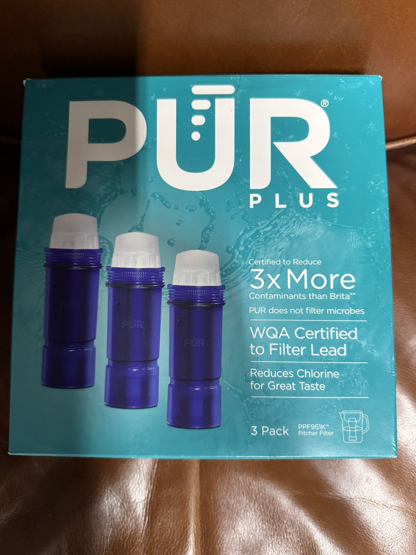 PLUS Water Pitcher Replacement Filters with Lead Reduction Water Filter Cartridge (3-Pack)
