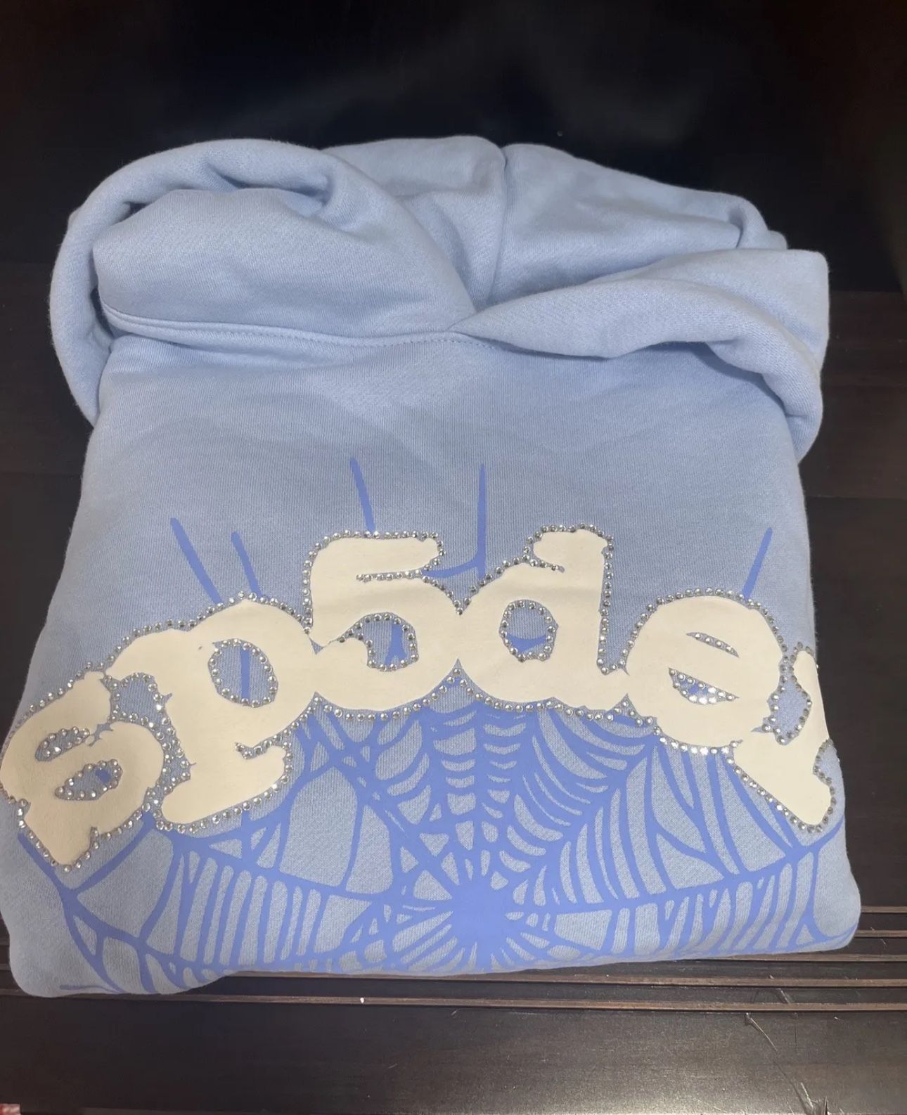 Sky Blue Sp5der Hoodie Size L Brand New